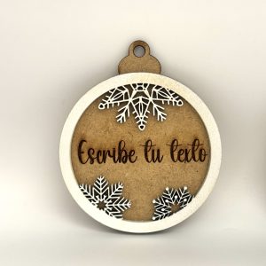 Adorno Navidad de dos capas de nombre grabado personalizable